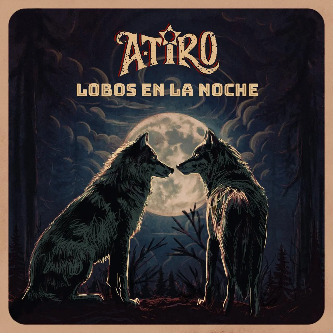 Portada de Lobos en la noche